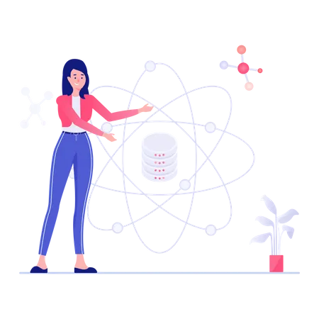 Mitarbeiterin im Bereich Datensicherheit  Illustration