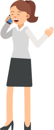 Mitarbeiterin telefoniert  Illustration