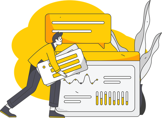 Mitarbeiter sammeln Statistiken  Illustration