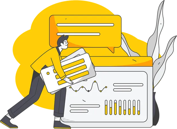 Mitarbeiter sammeln Statistiken  Illustration