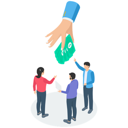 Leistungen an Arbeitnehmer und Vergütung für Mitarbeitervorteile  Illustration