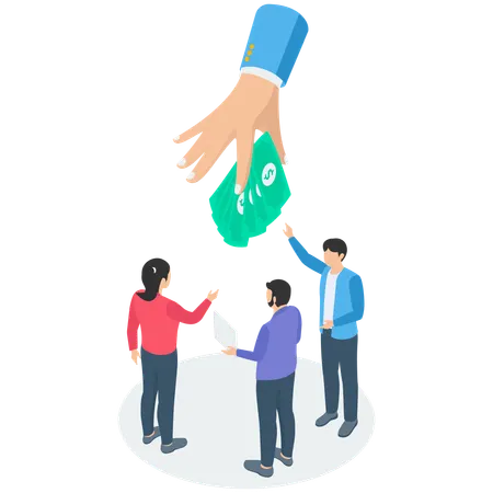Leistungen an Arbeitnehmer und Vergütung für Mitarbeitervorteile  Illustration