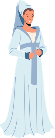 Mittelalterliche Frau im königlichen Kleid  Illustration
