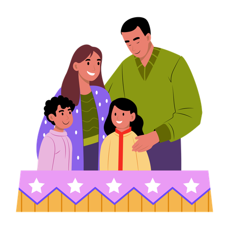 Mixed heritage family  Illustration