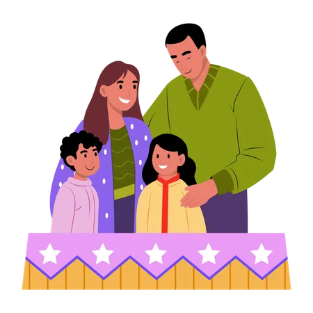 Mixed heritage family Illustration