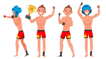 Joueur de MMA masculin Pack d'Illustrations