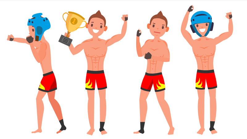 Jogador jovem de MMA  Ilustração