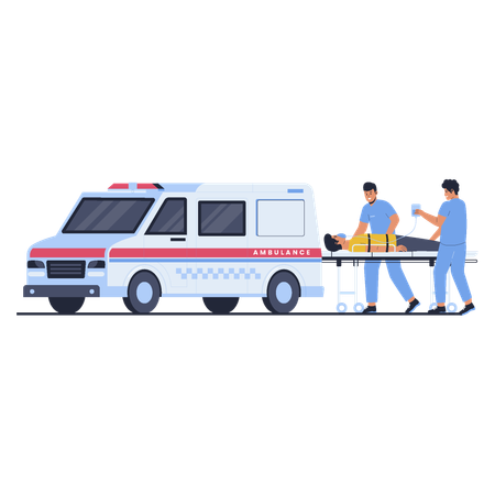 Mmbulance medical service carrying patients  일러스트레이션