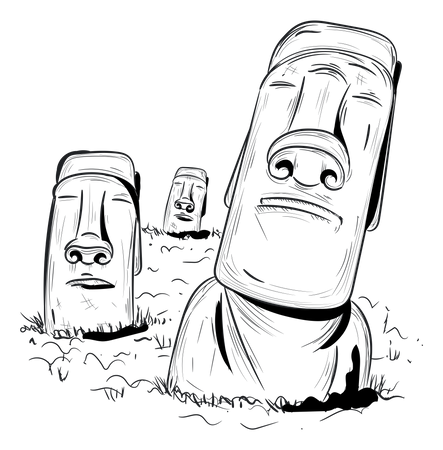 Moai Statue Illustration