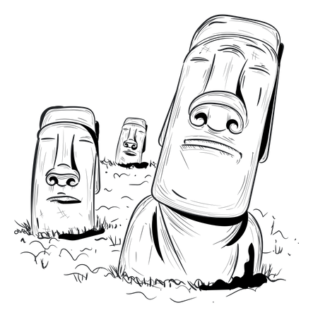 Moai Statue  Illustration