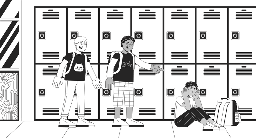 Mobbing in der Grundschule  Illustration