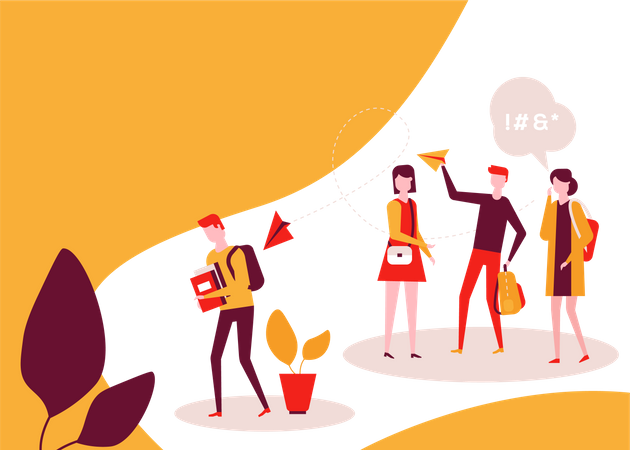 Mobbing in der Schule  Illustration