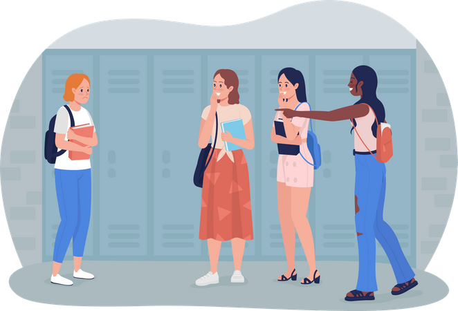 Mobbing in der Schule  Illustration