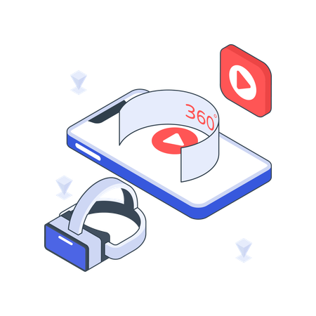 Mobile 360-Grad-Ansicht  Illustration