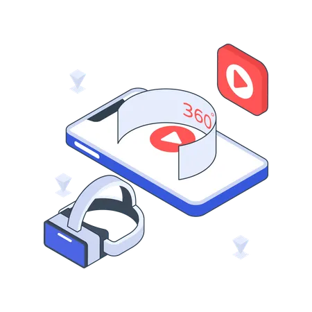 Mobile 360-Grad-Ansicht  Illustration