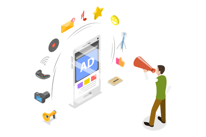 Mobile Advertising Illustration