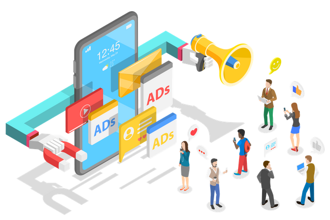 Mobile Advertising  Illustration