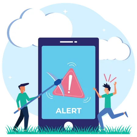 Mobile Alert  Illustration