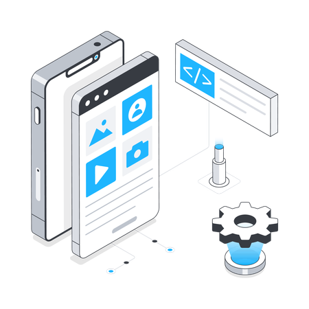 Mobile and Web App Development  Illustration