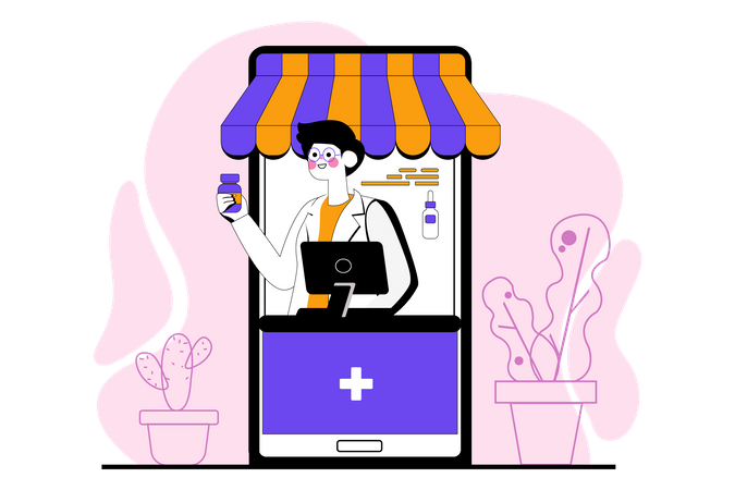 Mobile Apotheken-Anwendung  Illustration