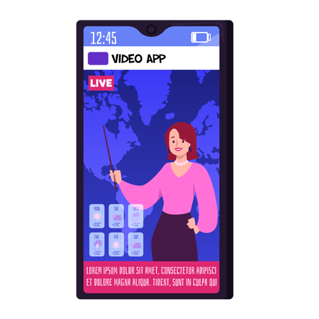 Mobile app about weather forecast  Illustration