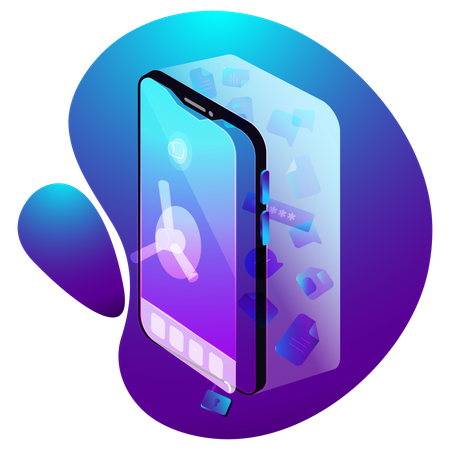 Mobile App Cybersecurity  Illustration
