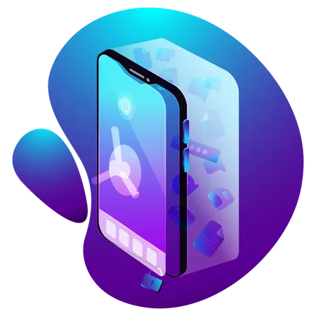 Mobile App Cybersecurity  Illustration