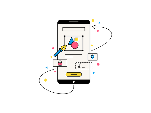 Mobile app design  Illustration