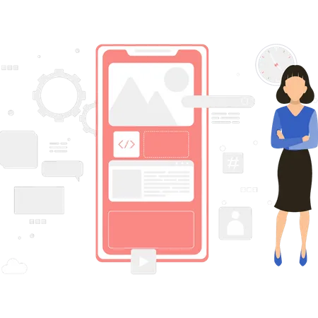 Mobile app designing  Illustration