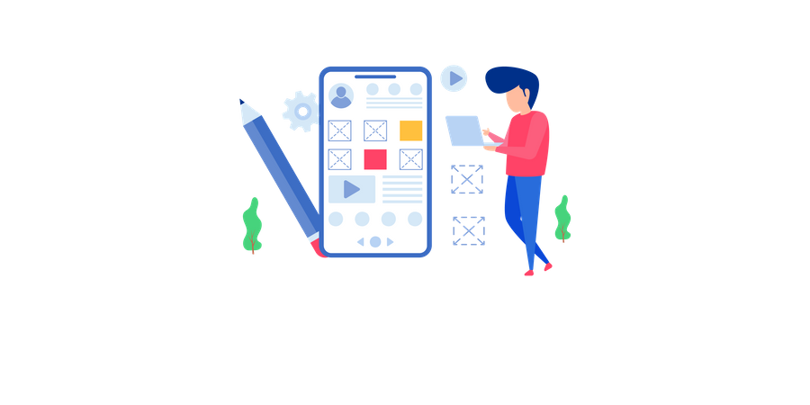 Mobile App Developer  Illustration