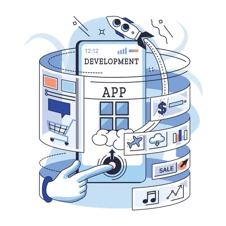 Mobile App Development  Illustration