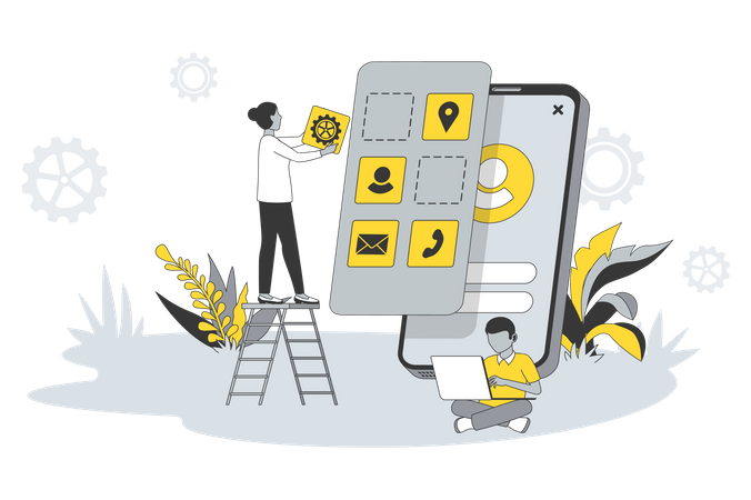 Mobile App Development  Illustration