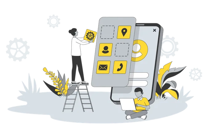 Mobile App Development  Illustration