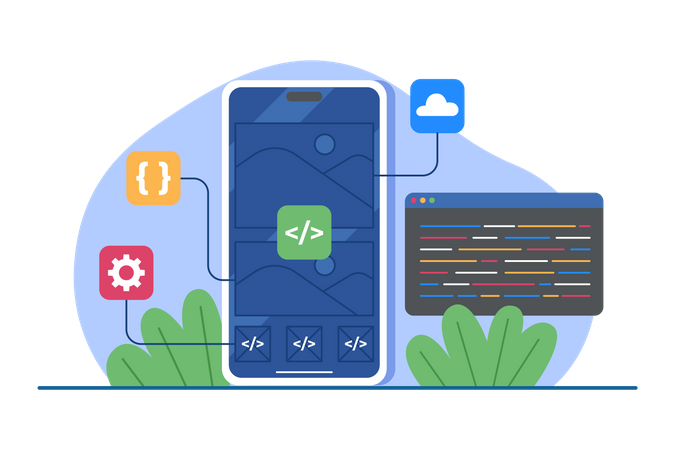 Mobile App Development  Illustration