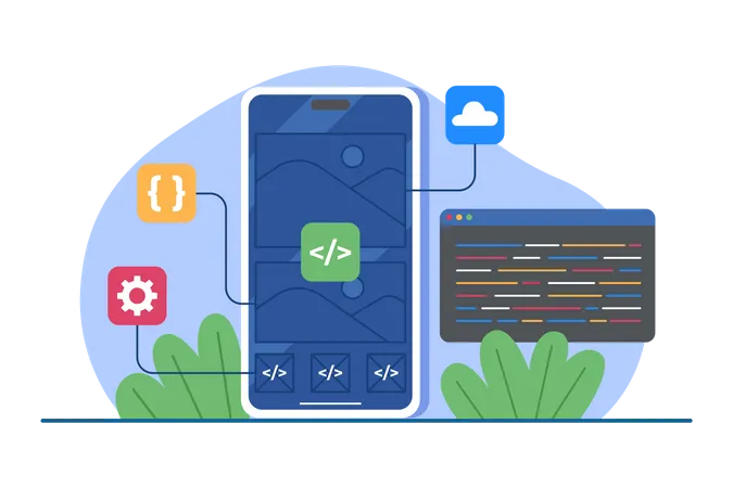 Mobile App Development  Illustration