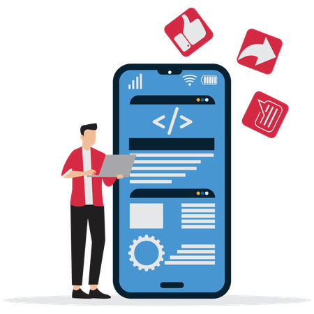 Mobile App Development  Illustration