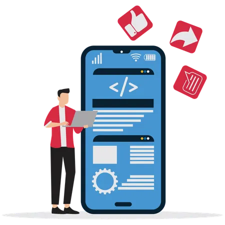 Mobile App Development  Illustration