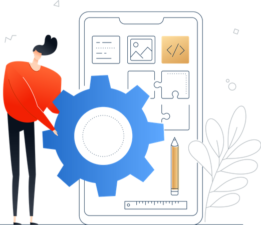 Mobile app development  Illustration