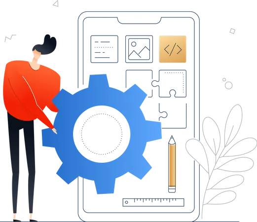 Mobile app development  Illustration