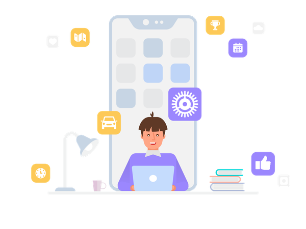 Mobile app development  Illustration