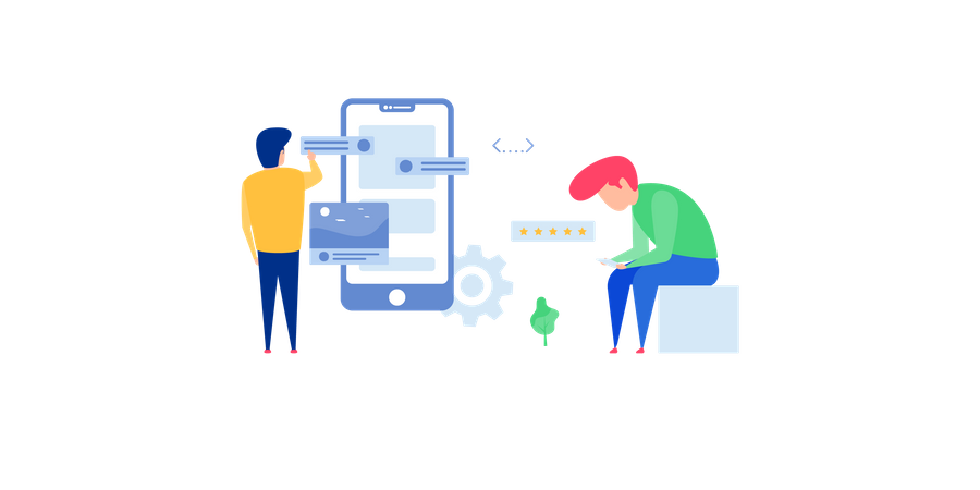 Mobile app development  Illustration