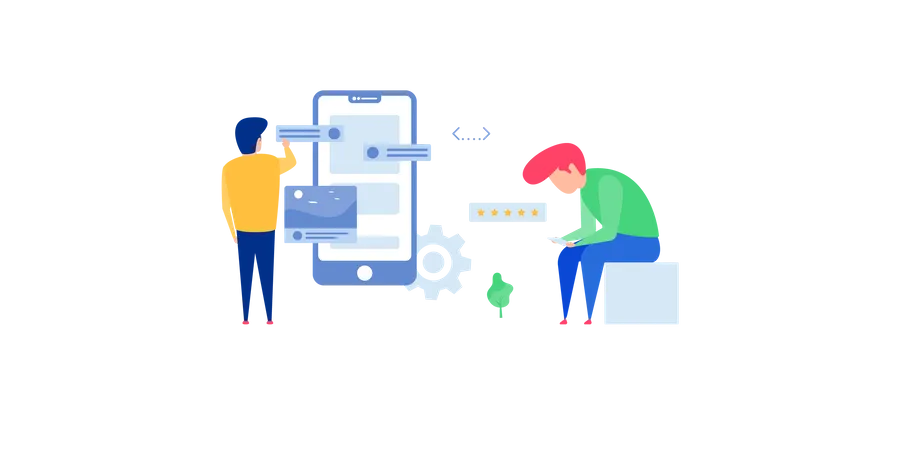 Mobile app development  Illustration