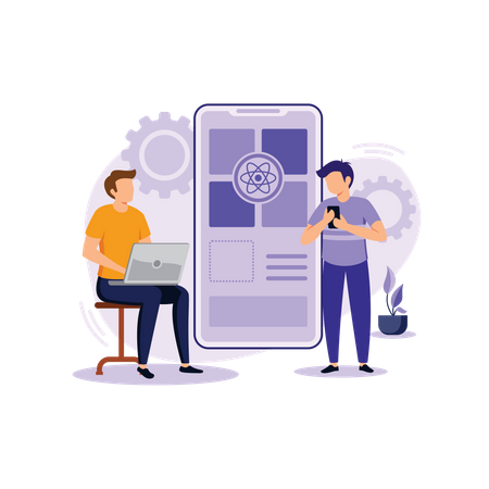 Mobile app development  Illustration