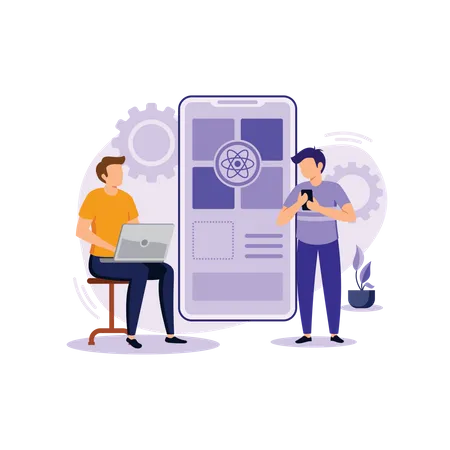 Mobile app development  Illustration