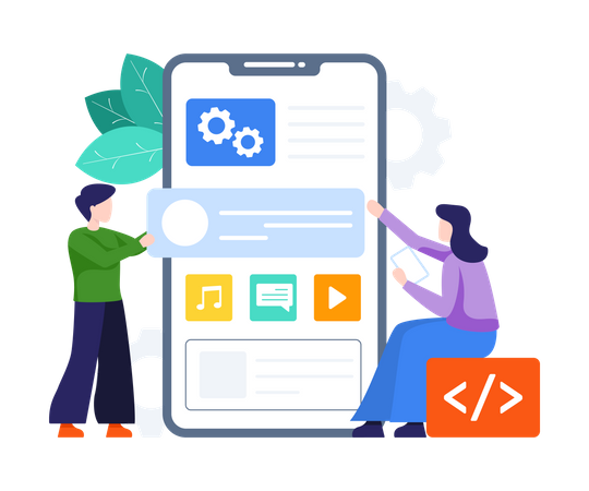 Mobile App Development  Illustration