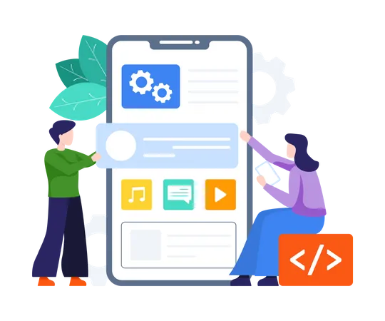 Mobile App Development  Illustration