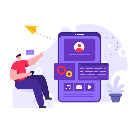 Mobile App Development  Illustration