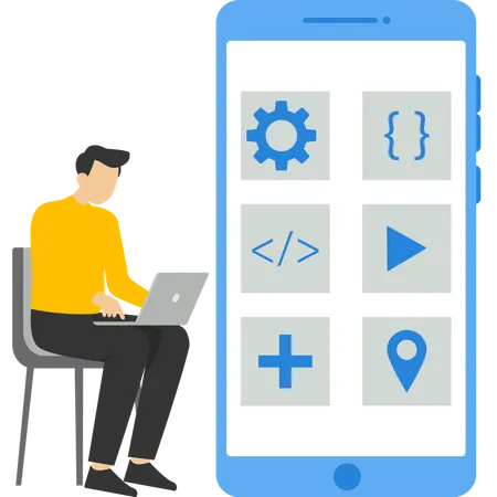 Mobile App Development  Illustration