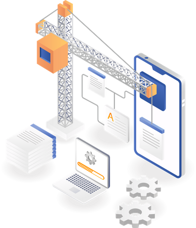 Mobile app development  Illustration