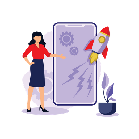 Mobile app development 일러스트레이션